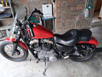 Red Harley Davidson XL1200N Nightster