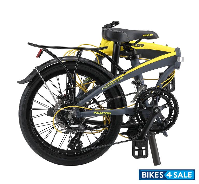 Camp Kespor Thunderbolt Folding Bike - Folded Yellow Bike