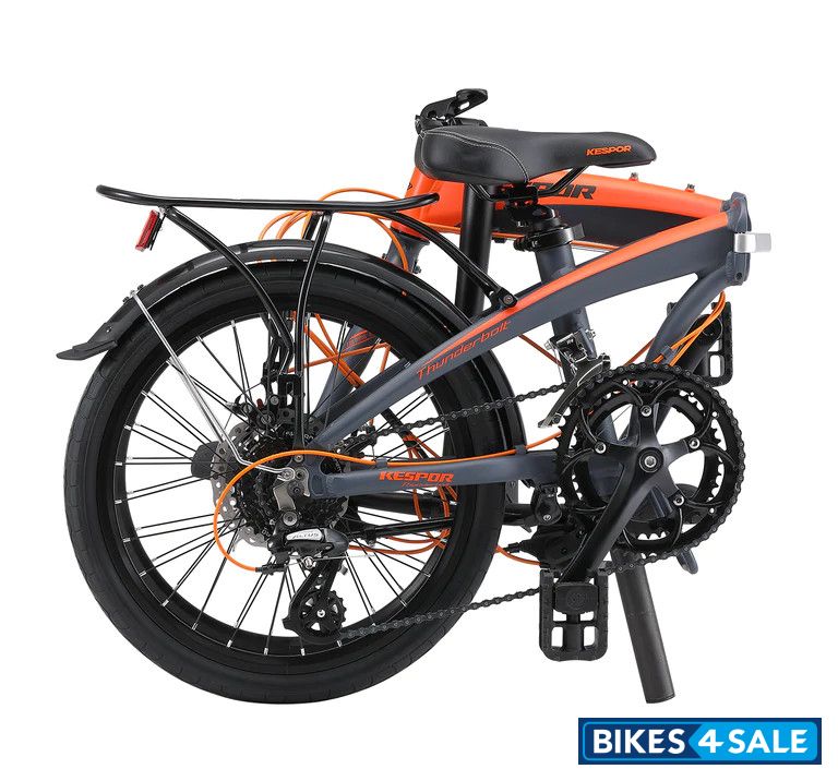 Camp Kespor Thunderbolt Folding Bike - Folded Orange Bike
