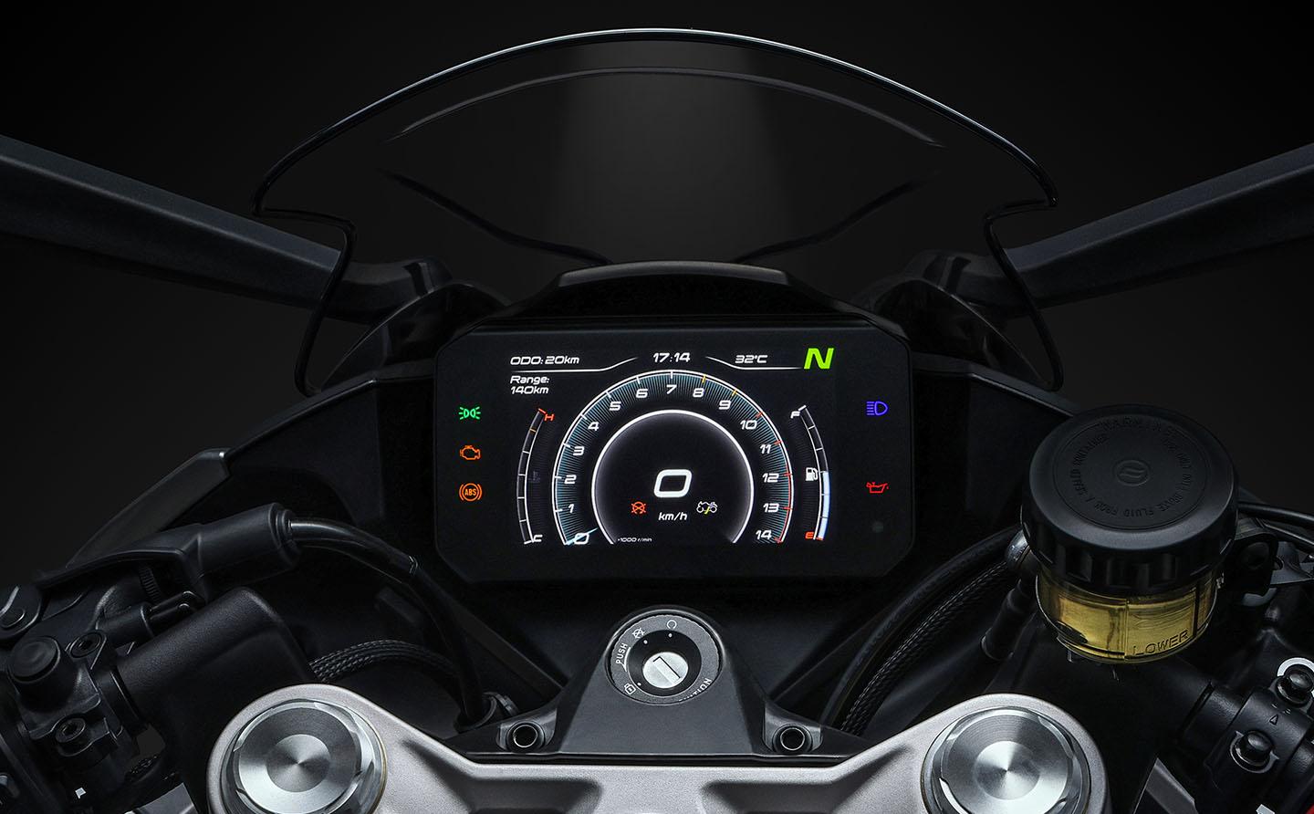 CFMoto 450SR 5-inch TFT curved display