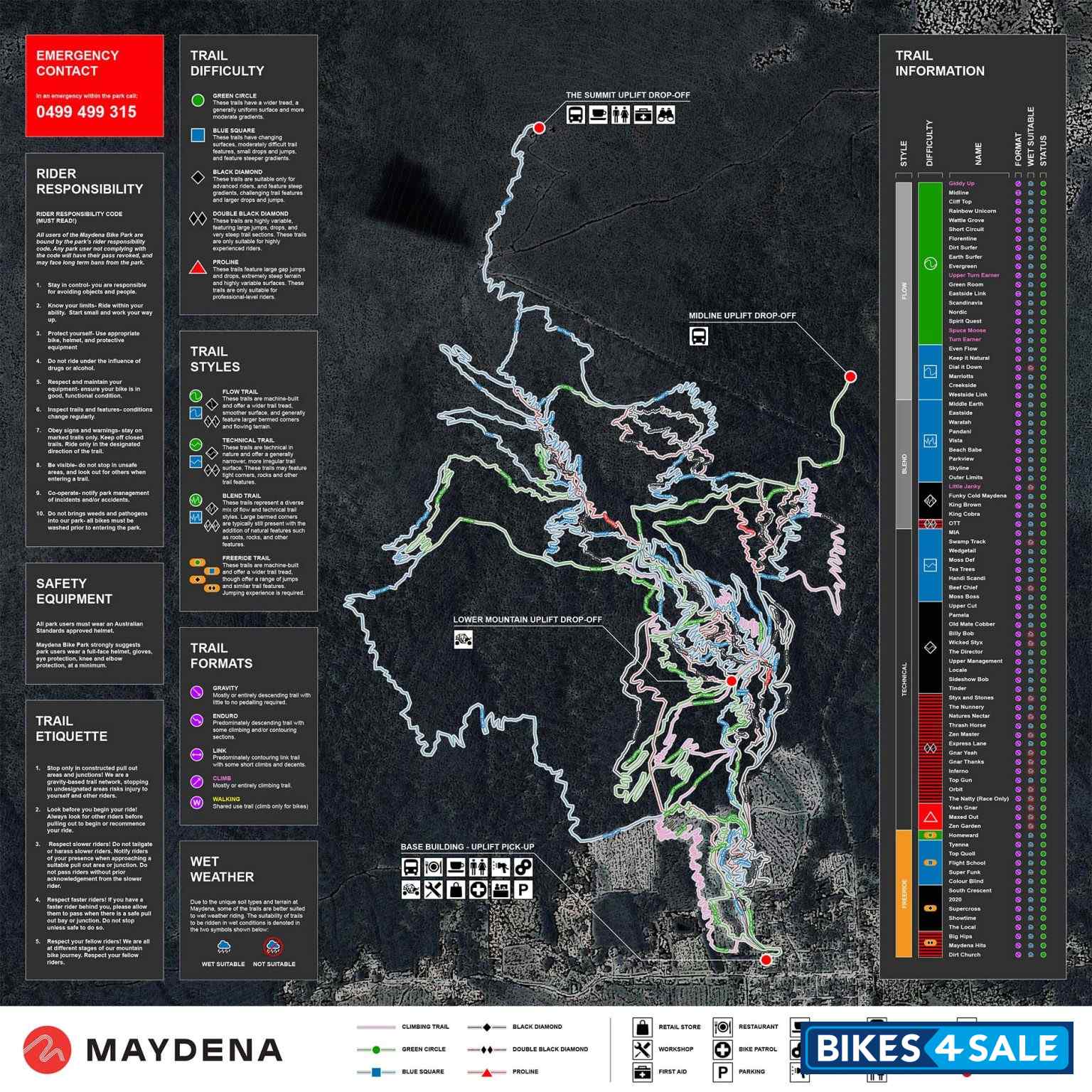 Maydena Bike Park Map
