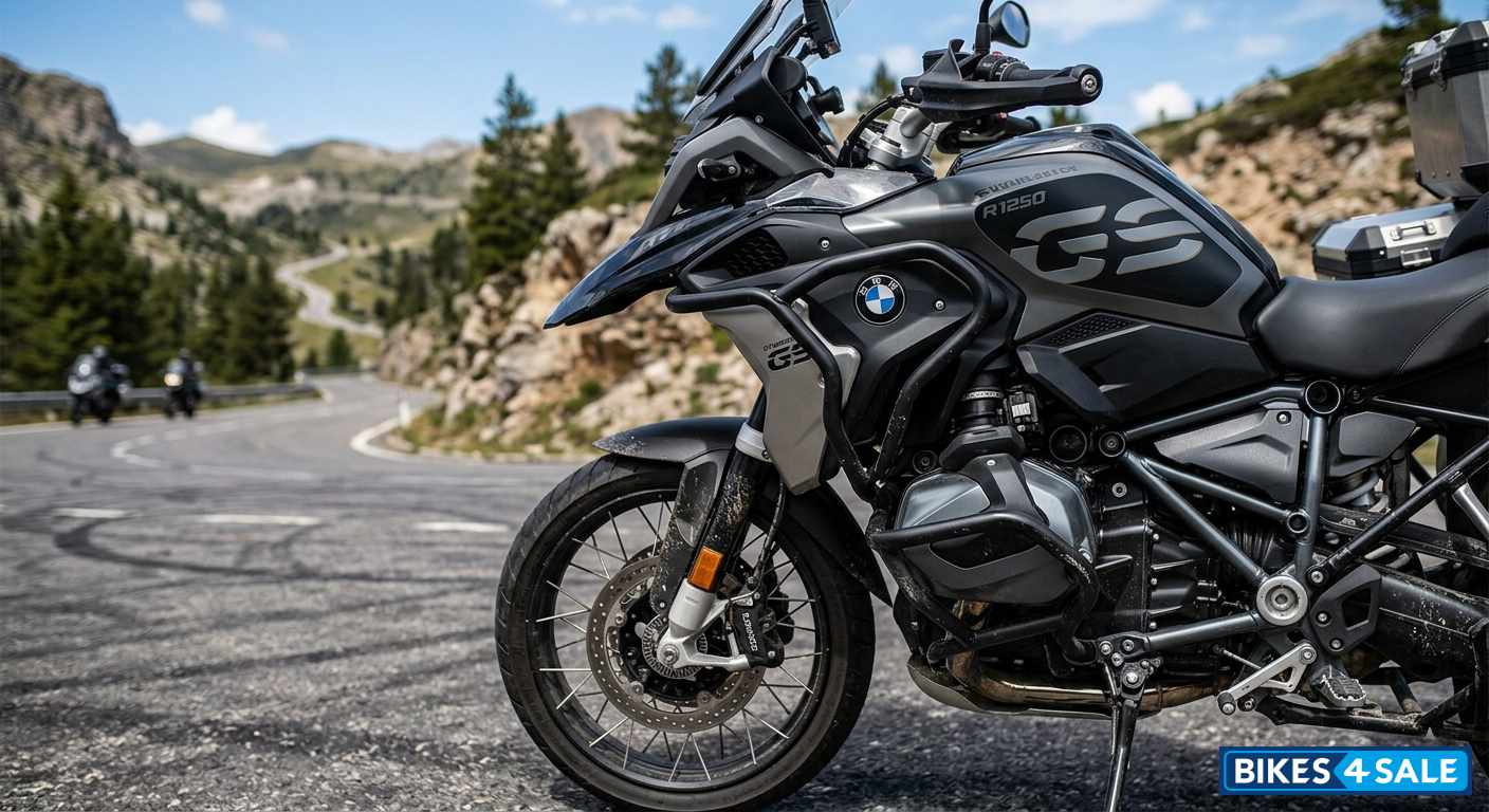 Motorcycle engine & crash guard installed for safety during long-distance touring