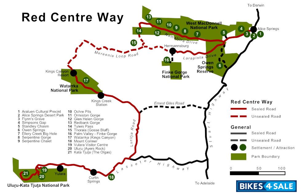 Red Centre Map